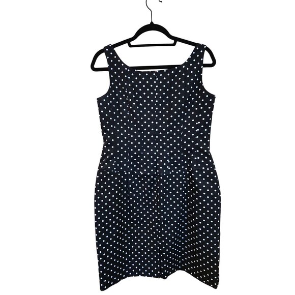 Teri Jon Rickie Freeman Black & White Polka Dot Sleeveless Dress Size 10 - Picture 2 of 3